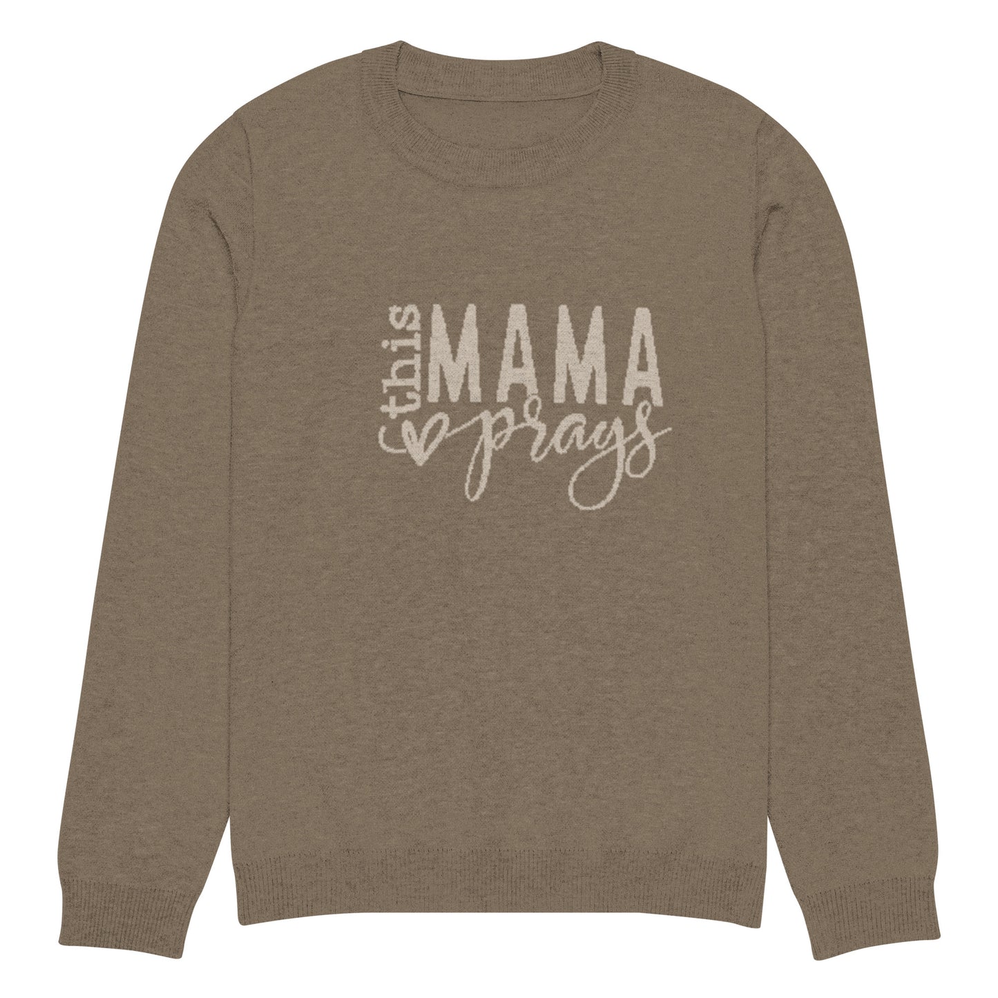 This Mama Prays Knitted Crew Neck Sweater