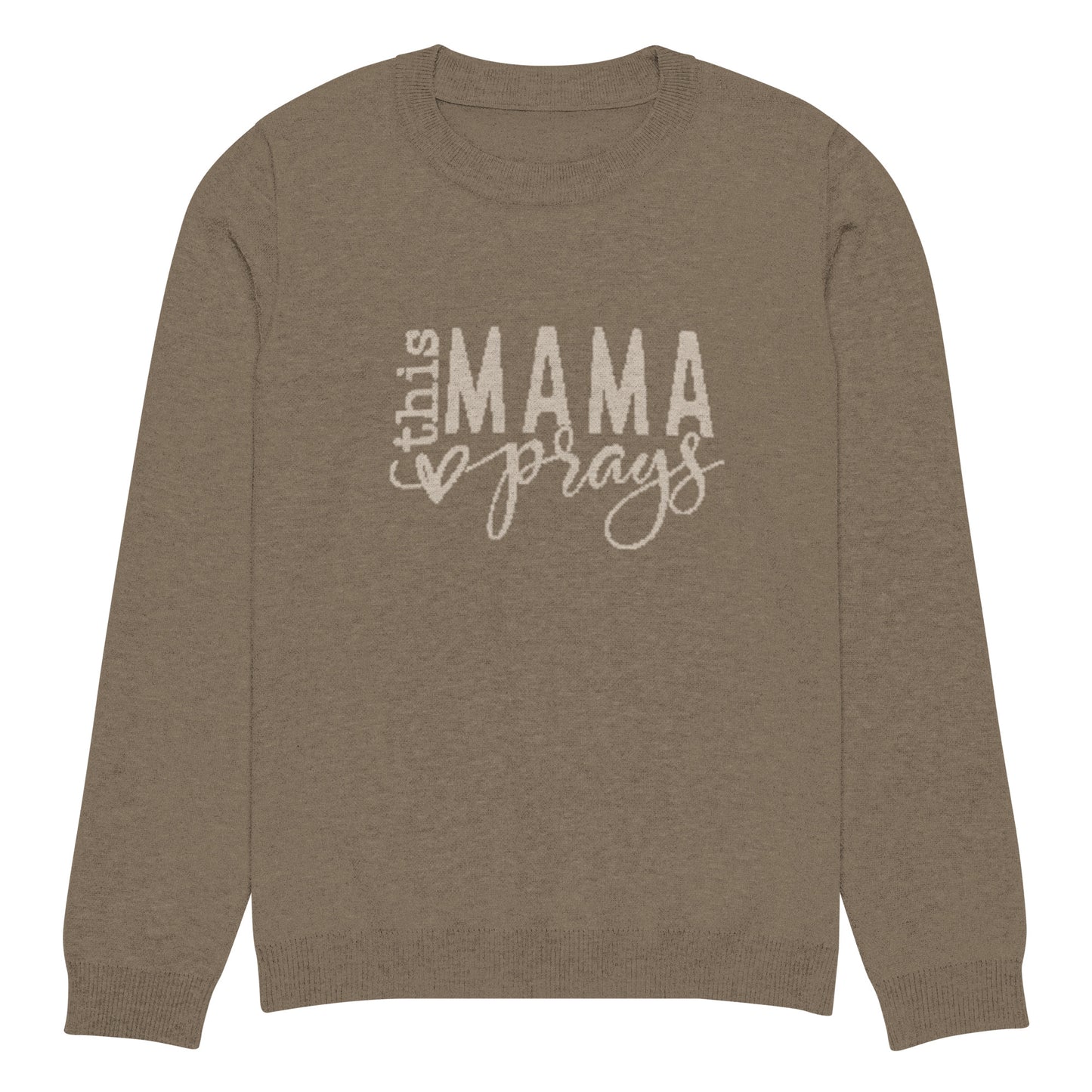 This Mama Prays Knitted Crew Neck Sweater