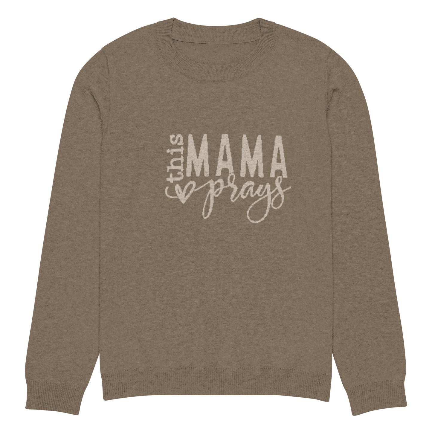 This Mama Prays Knitted Crew Neck Sweater