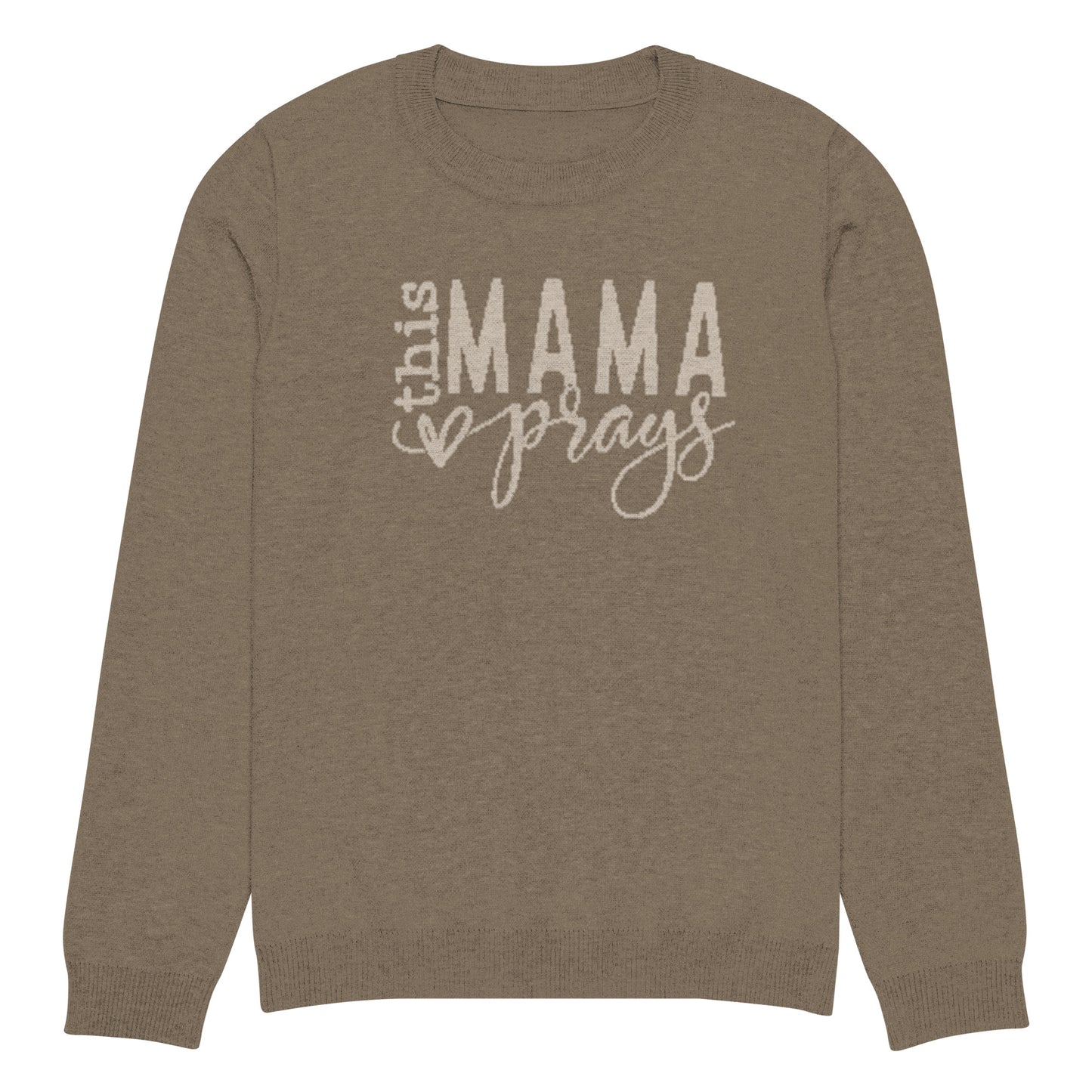 This Mama Prays Knitted Crew Neck Sweater