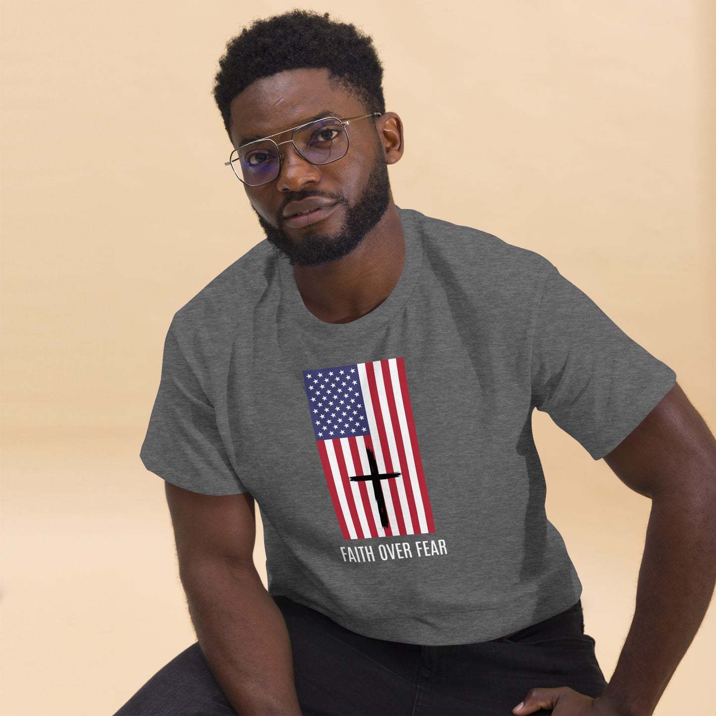 Faith Over Fear Flag Men's Classic T-Shirt