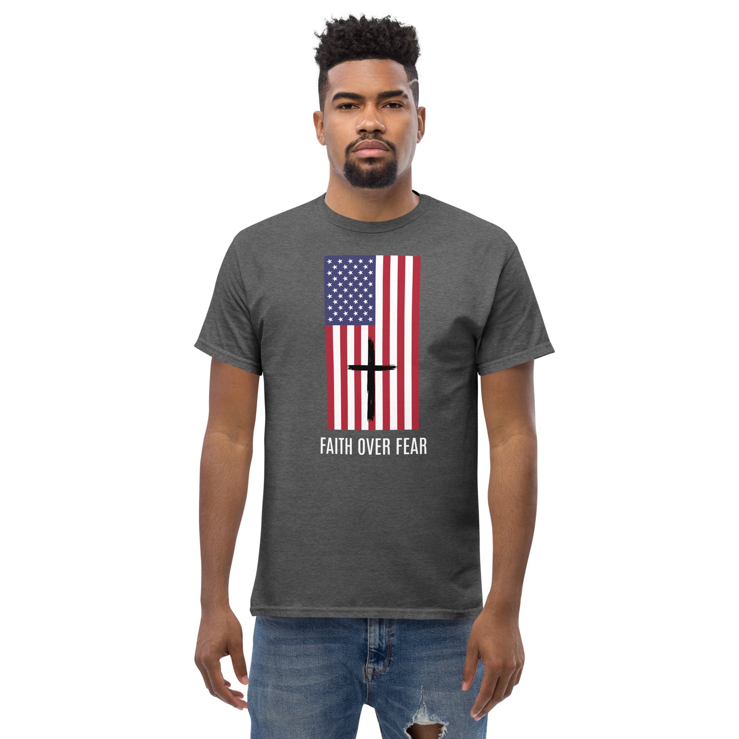 Faith Over Fear Flag Men's Classic T-Shirt