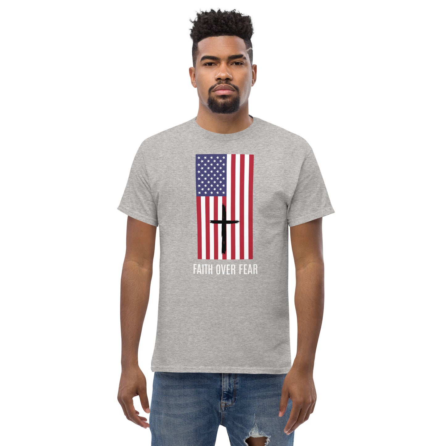 Faith Over Fear Flag Men's Classic T-Shirt