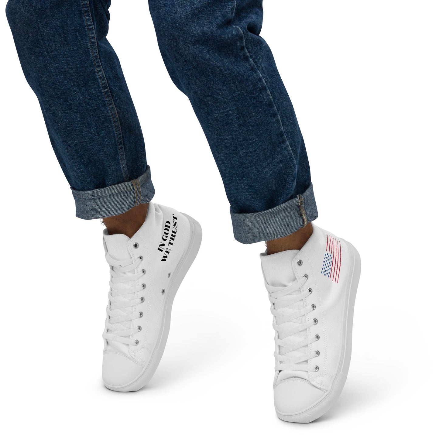 Men's Flag High Top Canvas Shoes