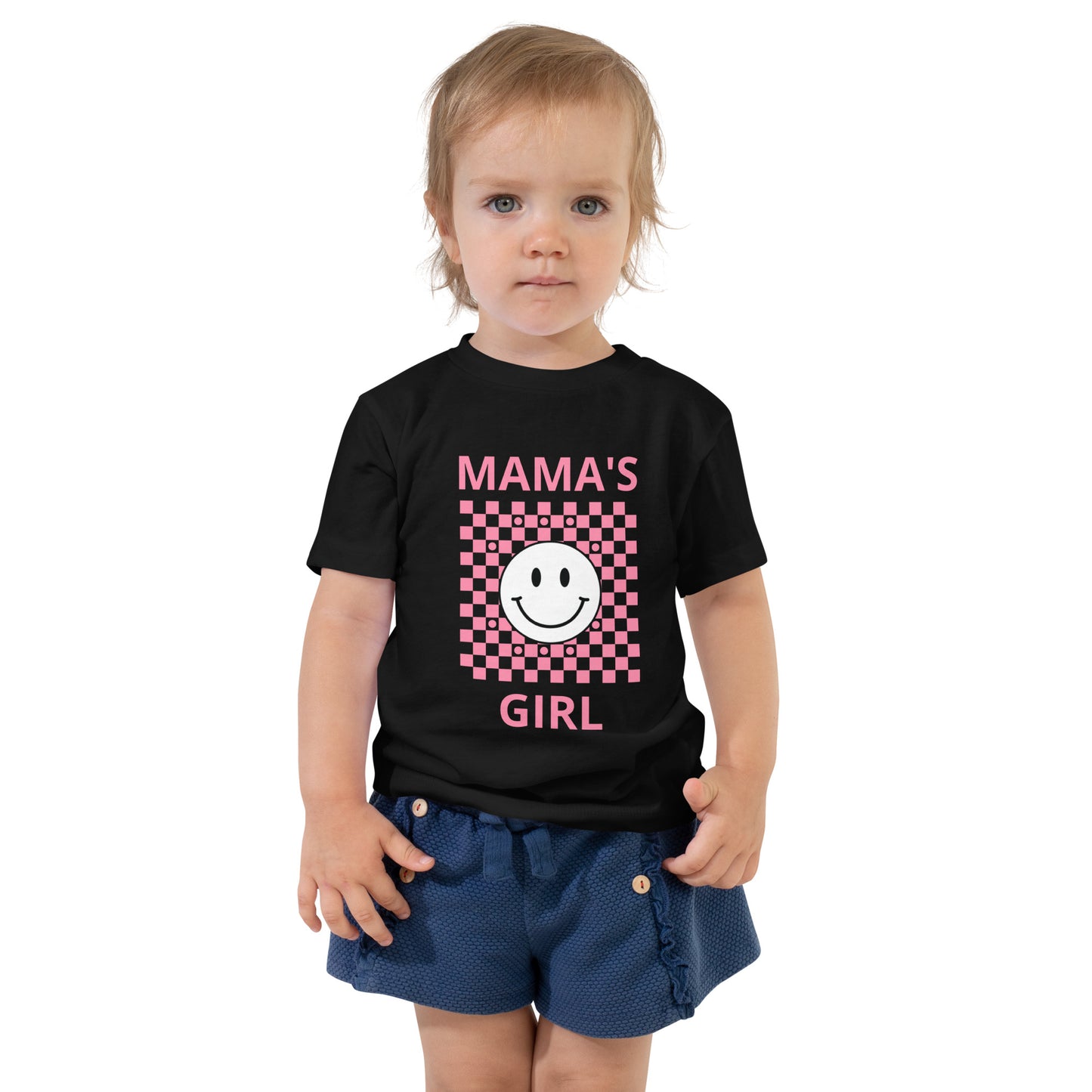 Mama's Girl Checkered Toddler Short Sleeve T-Shirt