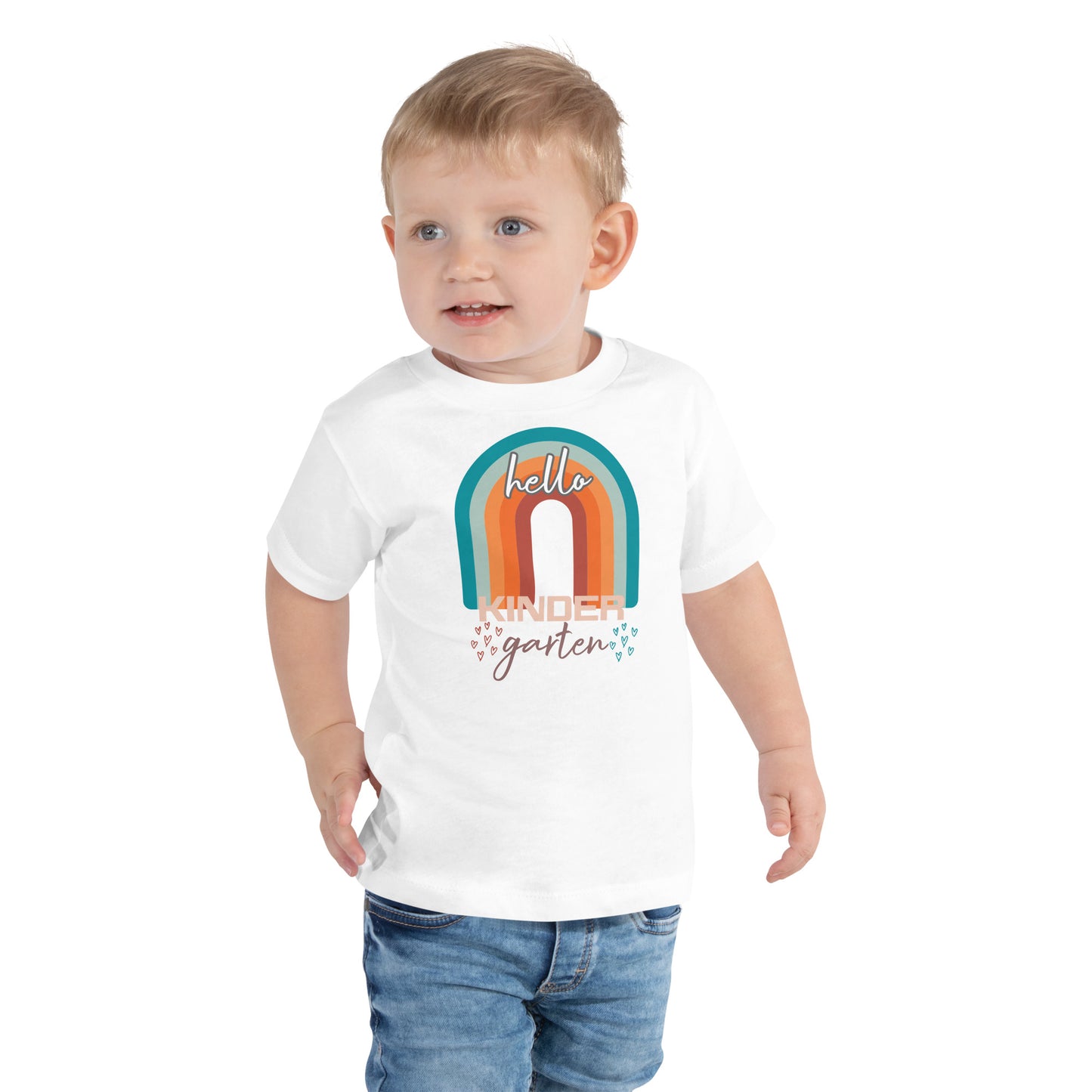 Hello Kindergarten Rainbow Toddler Short Sleeve T-Shirt