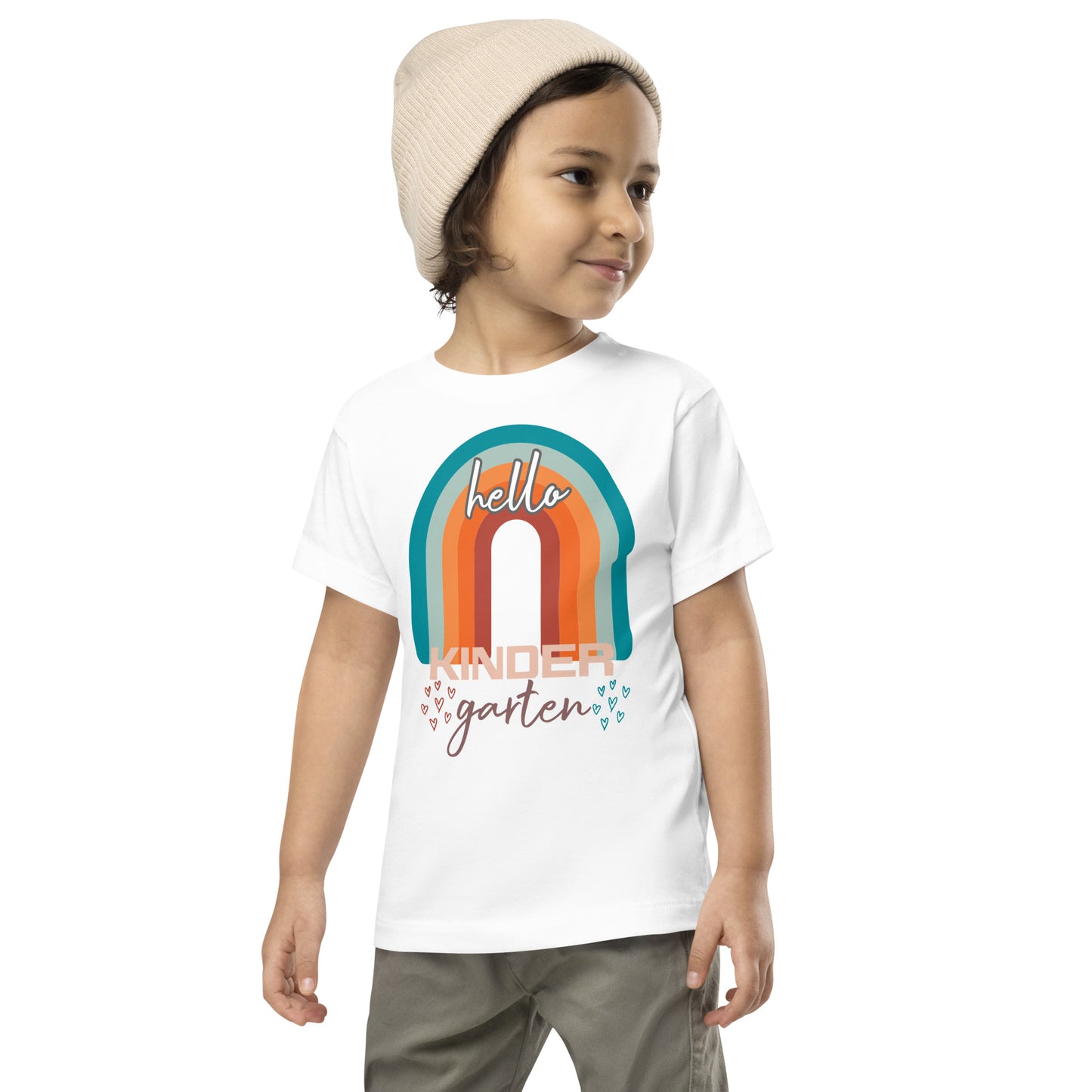 Hello Kindergarten Rainbow Toddler Short Sleeve T-Shirt