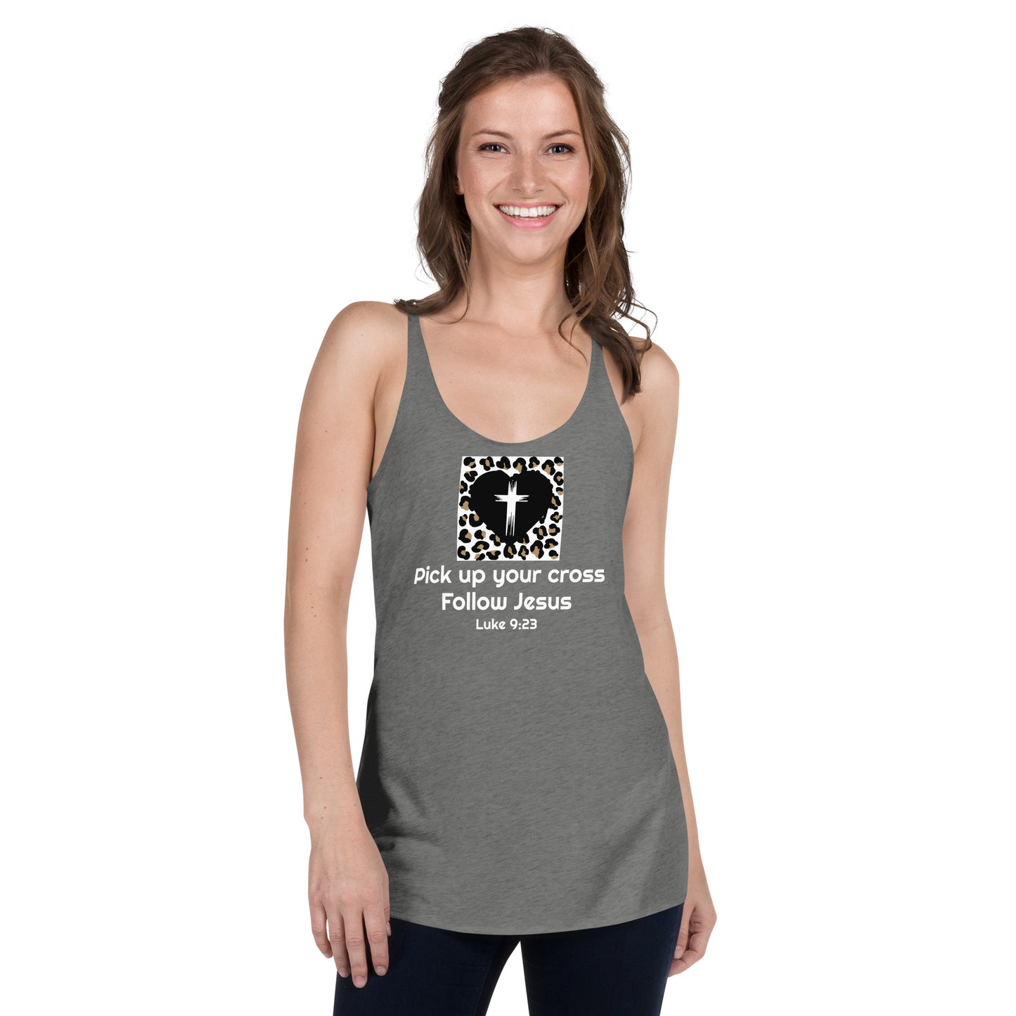 Follow Jesus Cheetah Women's Racerback Tank