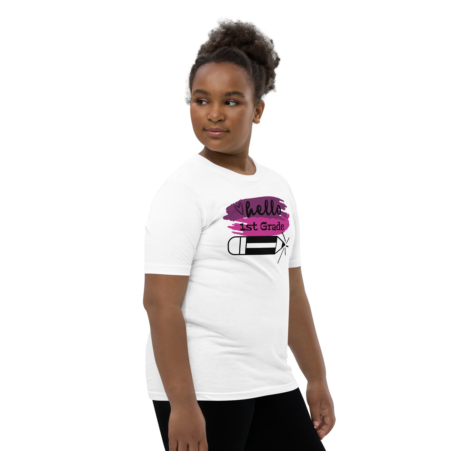 Hello 1st Grade Pink Youth Short Sleeve T-Shirt