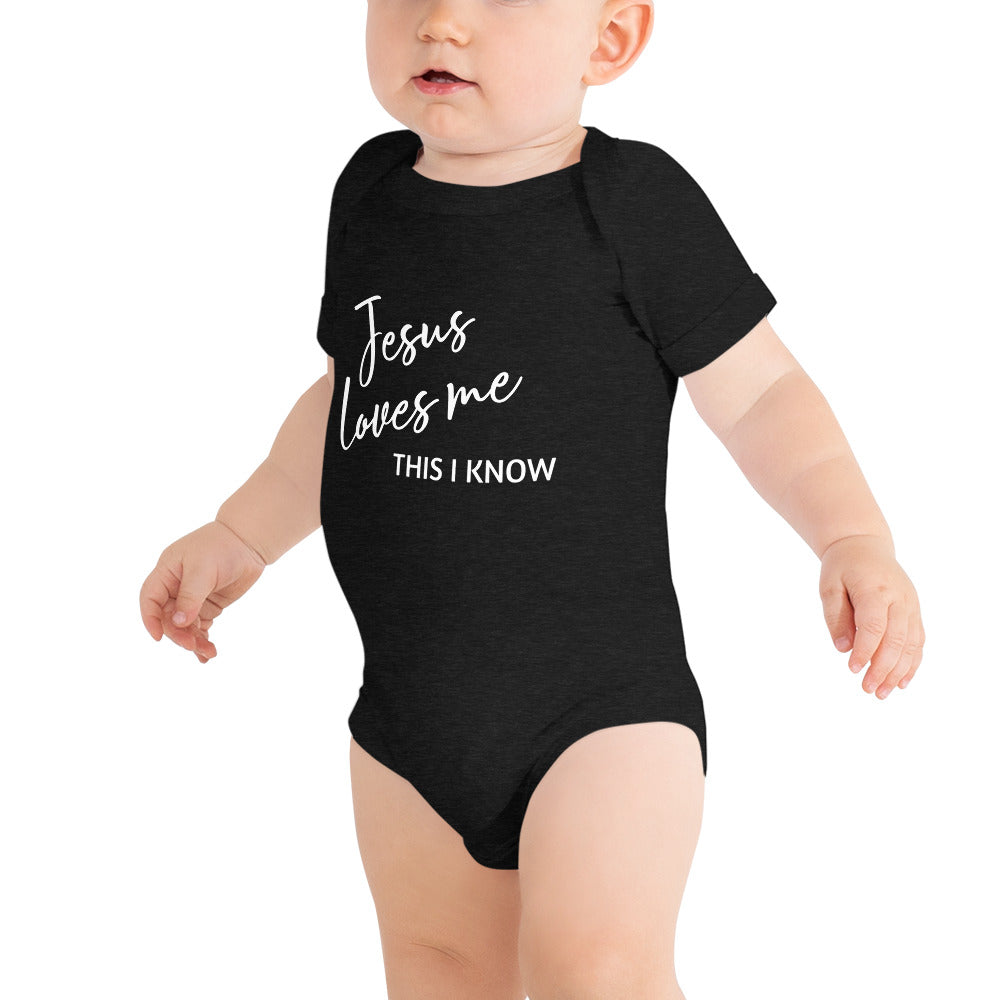 Jesus Loves Me Baby Short Sleeve Onesie