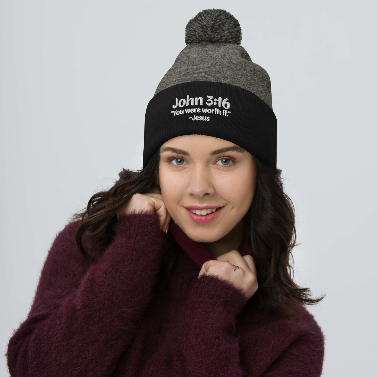 John 3:16 Pom-Pom Beanie