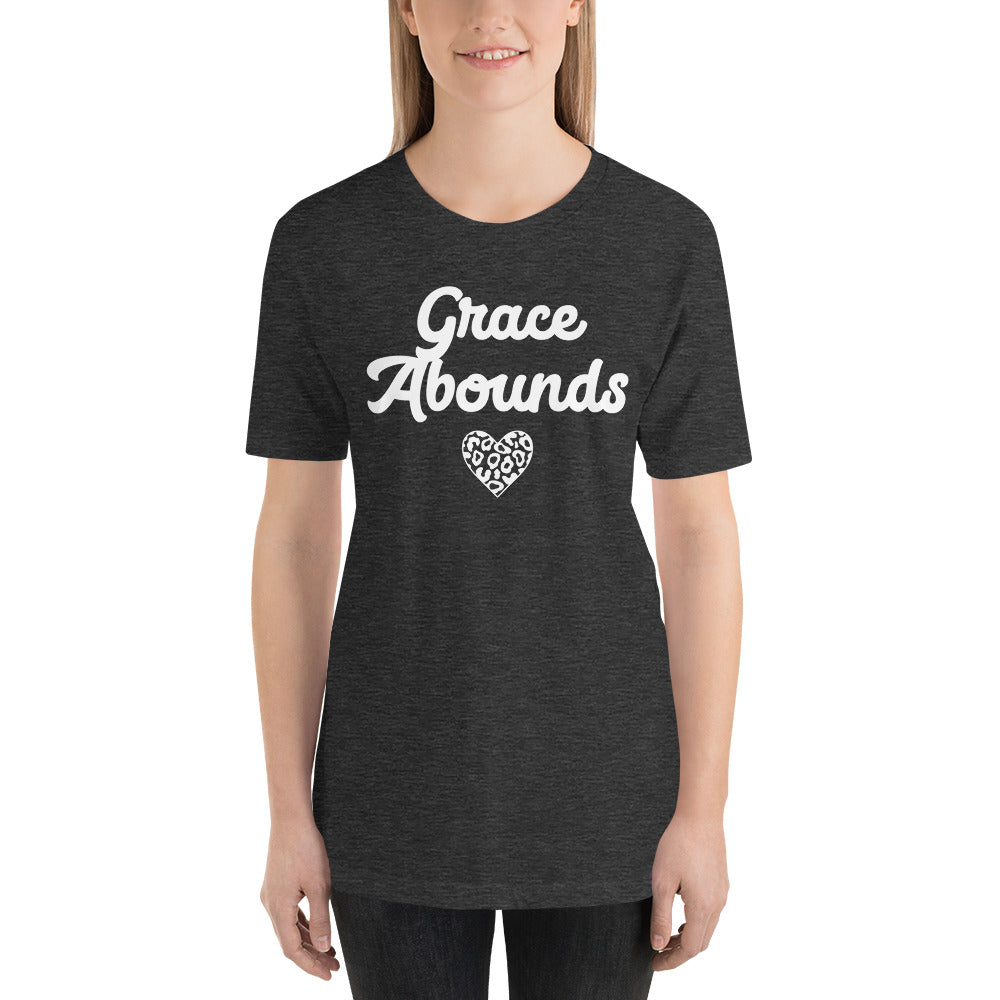 Women's Short Sleeve Grace Abounds Cheetah Heart T-shirt