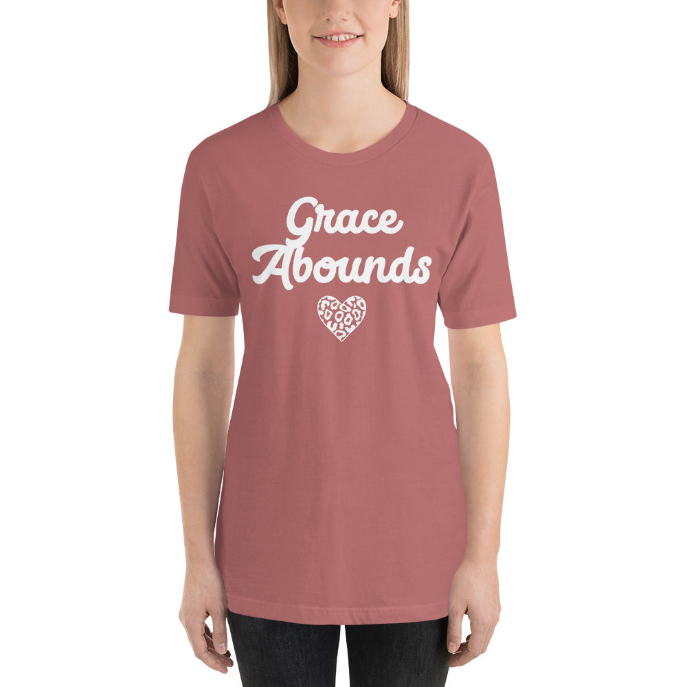 Women's Short Sleeve Grace Abounds Cheetah Heart T-shirt