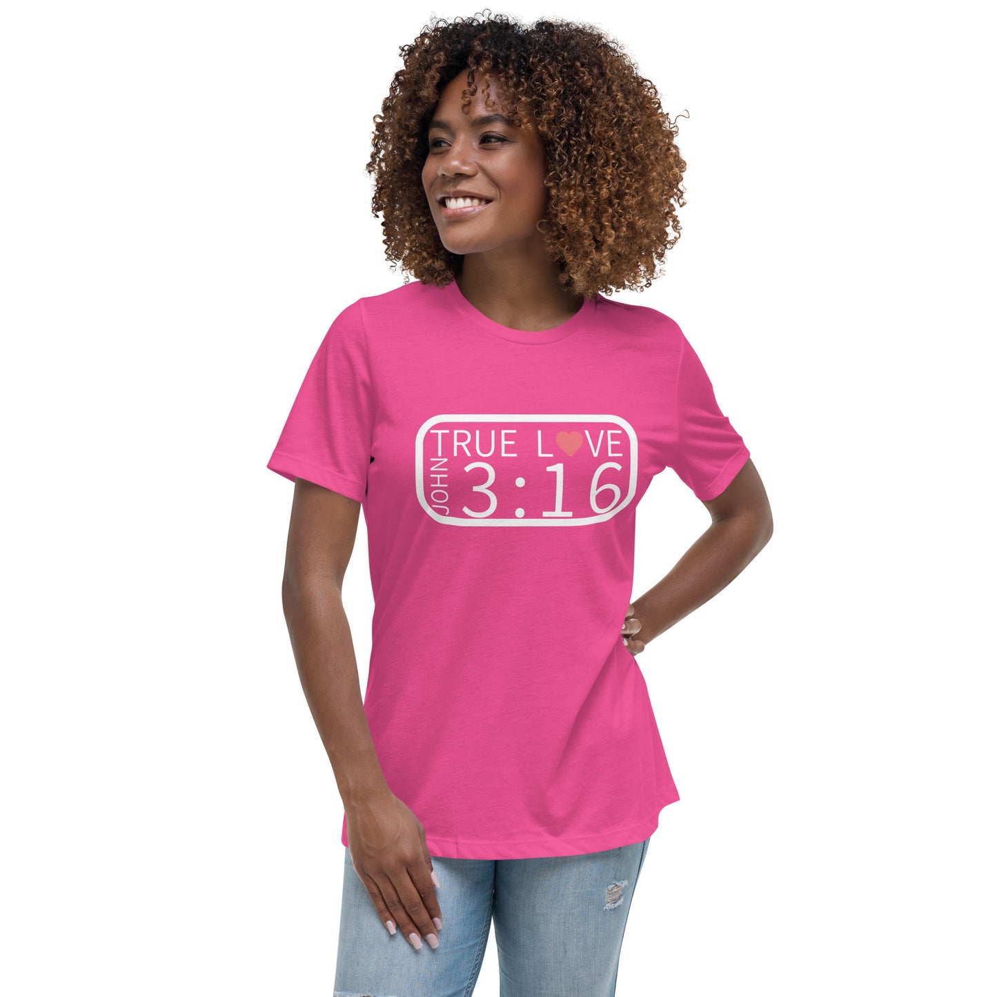 True Love John 3:16 Women's Relaxed Short Sleeve T-Shirt