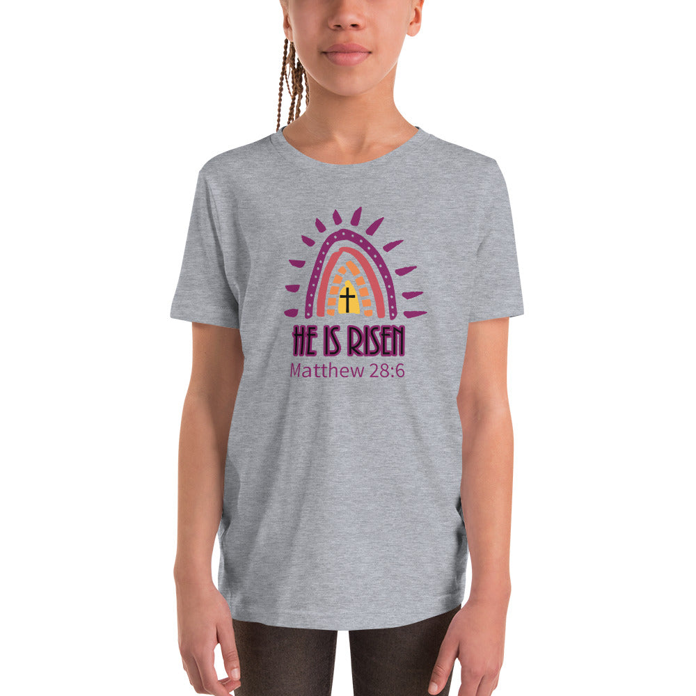 He Is Risen Girls Youth Short Sleeve T-Shirt