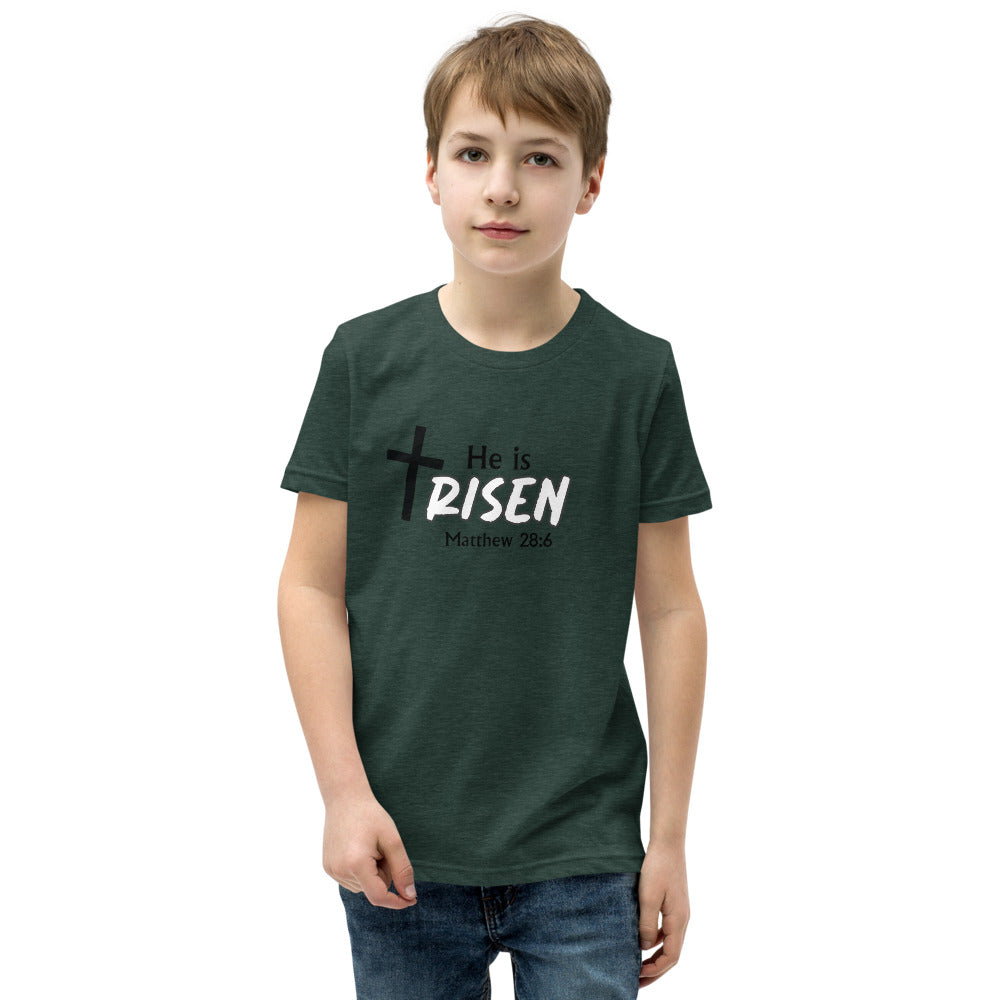 He Is Risen Boys Youth Short Sleeve T-Shirt
