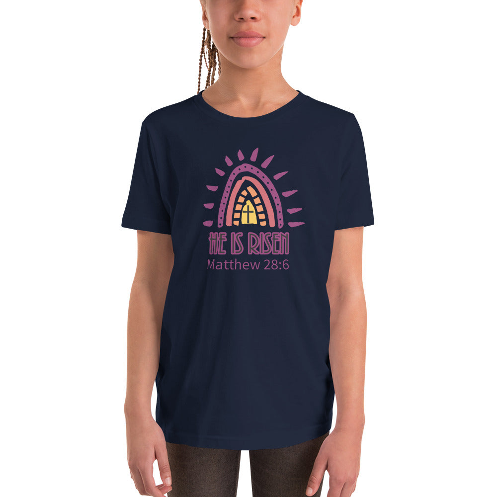 He Is Risen Girls Youth Short Sleeve T-Shirt