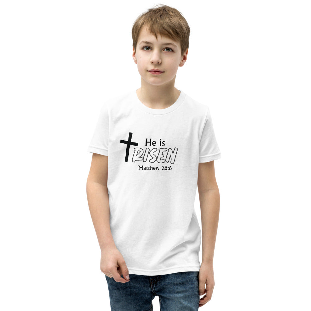 He Is Risen Boys Youth Short Sleeve T-Shirt
