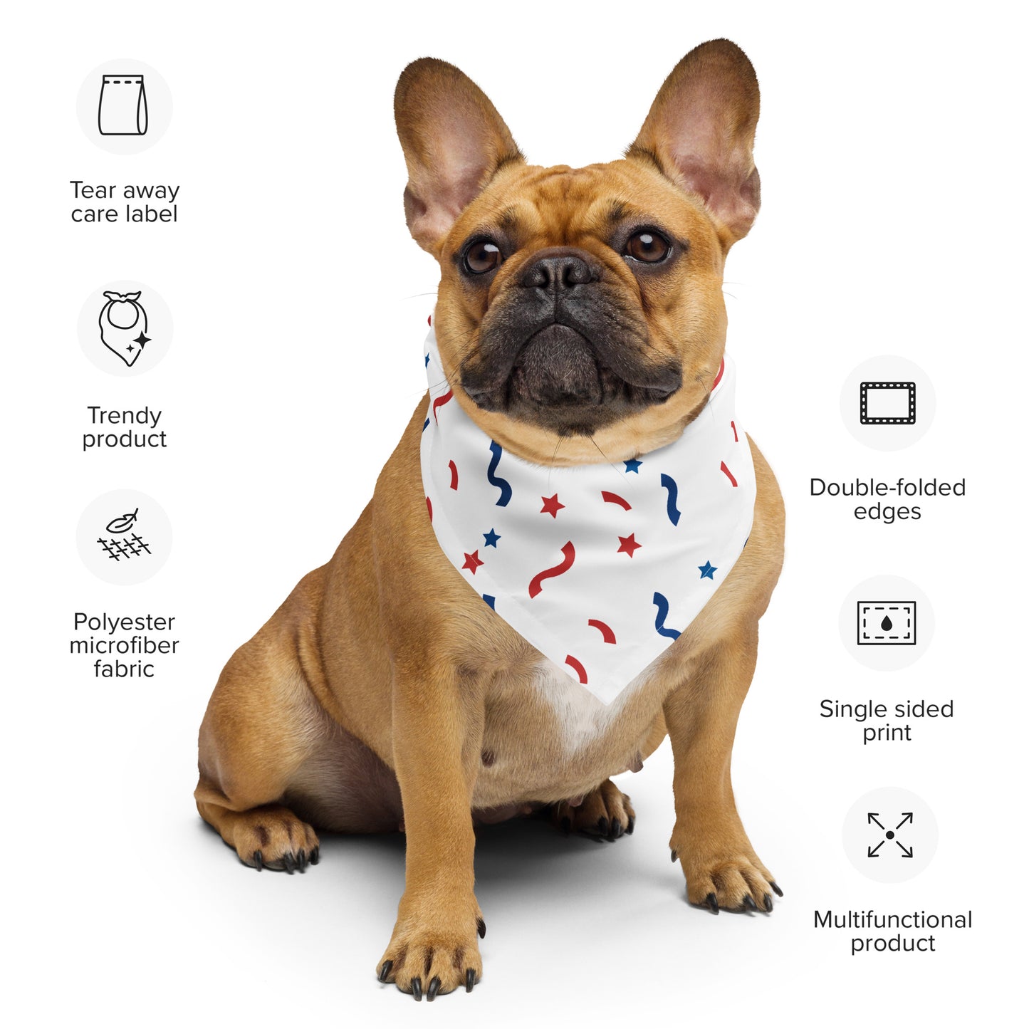Red White Blue Confetti Bandana