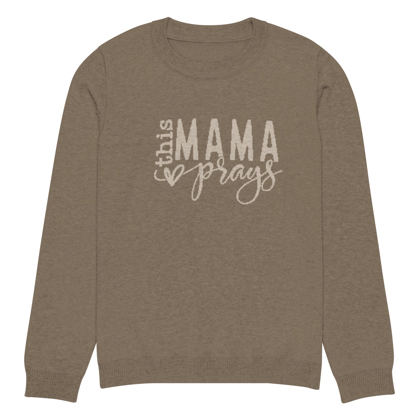 This Mama Prays Knitted Crew Neck Sweater