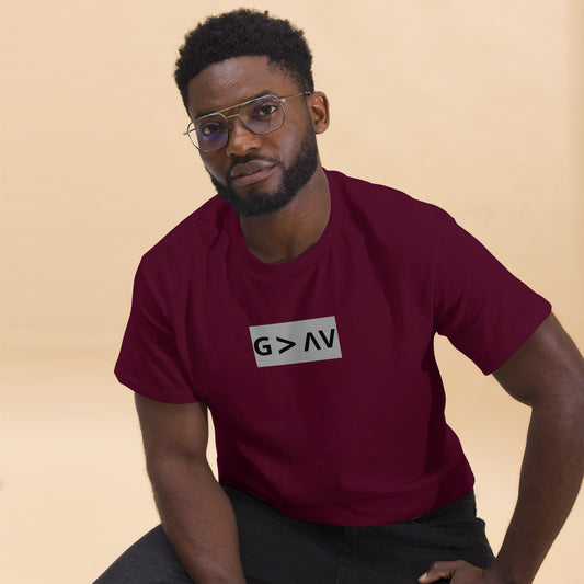 God is greater than the Highs & Lows Men's Short Sleeve T-Shirt