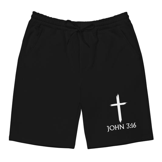 John 3:16 Men's Fleece Shorts
