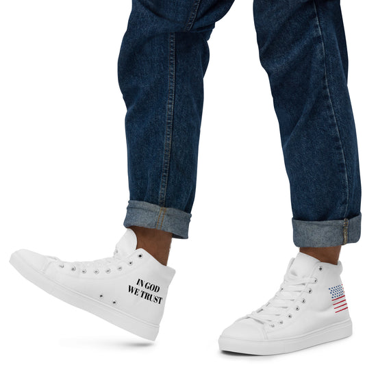 Men's Flag High Top Canvas Shoes
