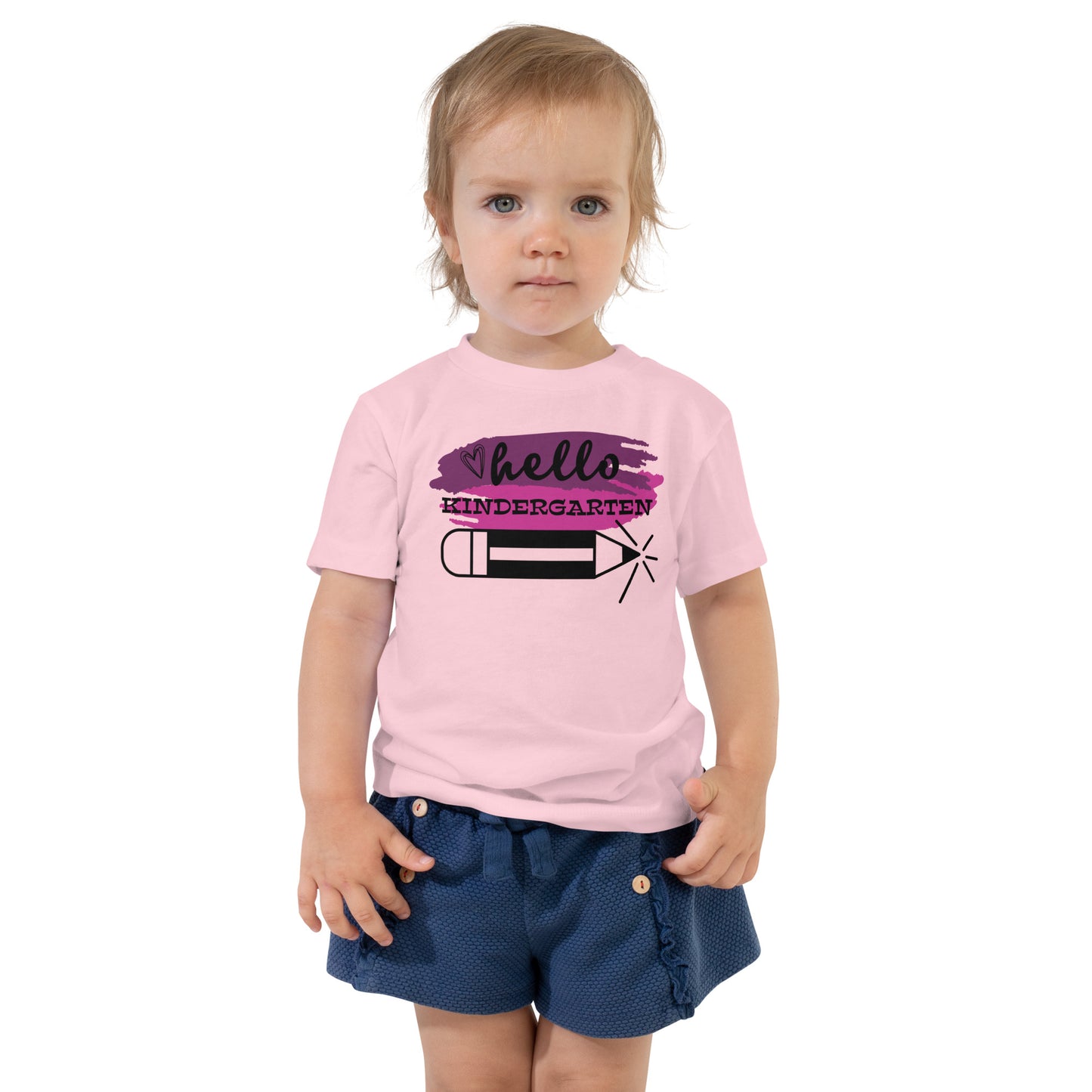 Hello Kindergarten Pink Toddler Short Sleeve T-Shirt