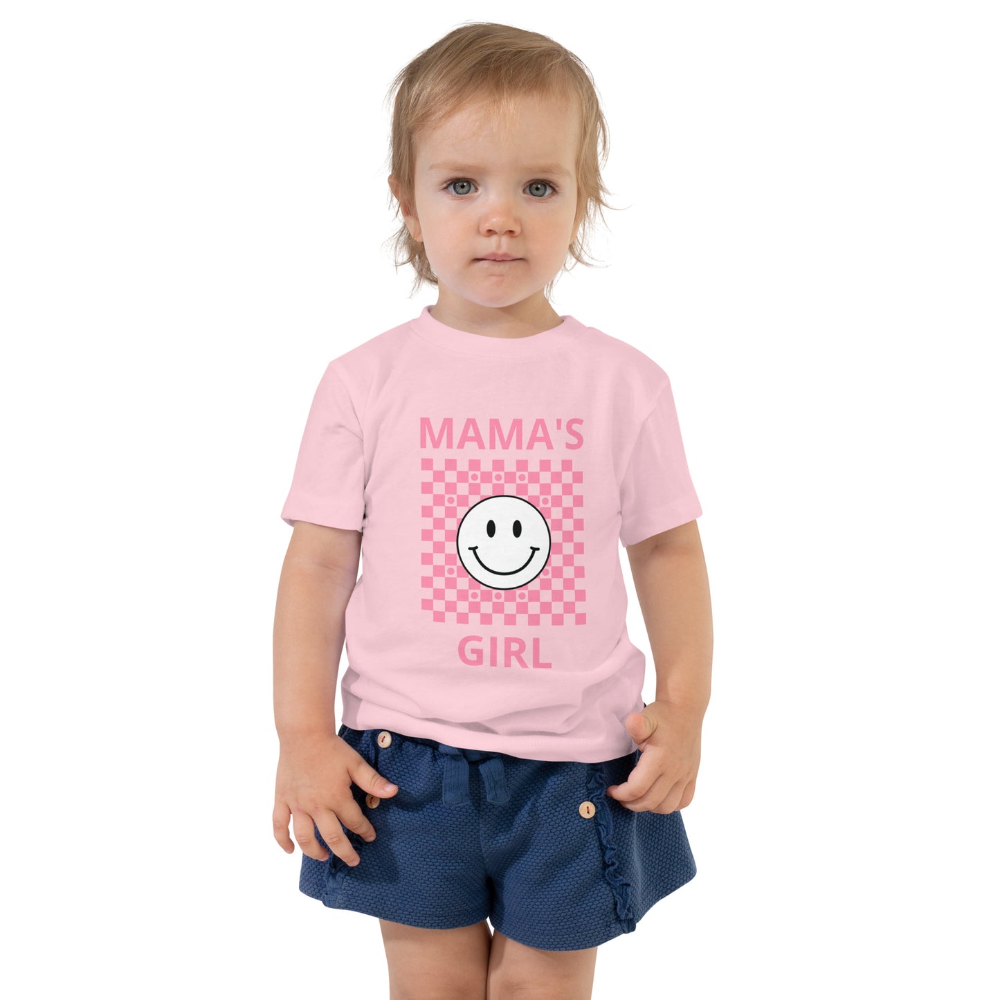 Mama's Girl Checkered Toddler Short Sleeve T-Shirt