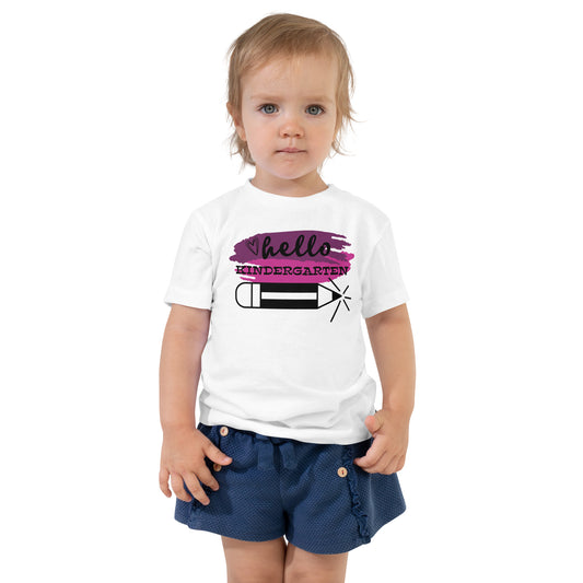 Hello Kindergarten Pink Toddler Short Sleeve T-Shirt