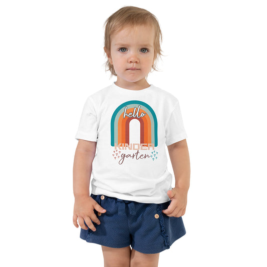 Hello Kindergarten Rainbow Toddler Short Sleeve T-Shirt