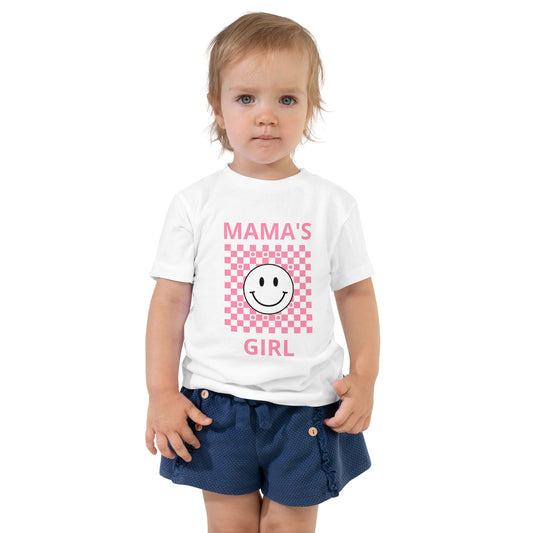 Mama's Girl Checkered Toddler Short Sleeve T-Shirt