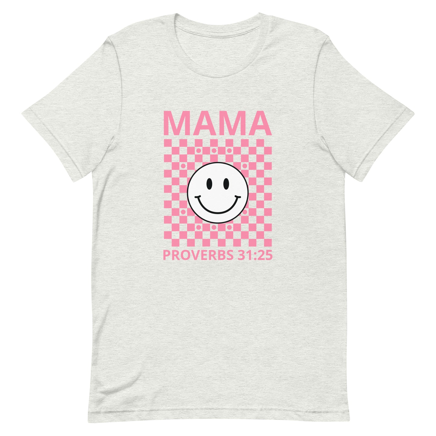 Mama Smiley Checkered Short Sleeve T-Shirt
