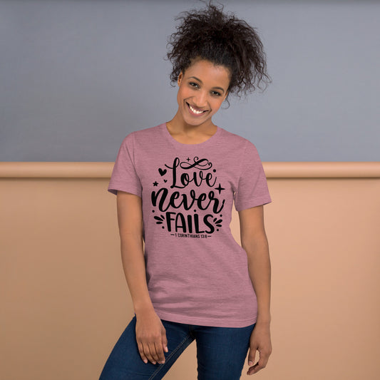 Love Never Fails Women's Short Sleeve T-Shirt