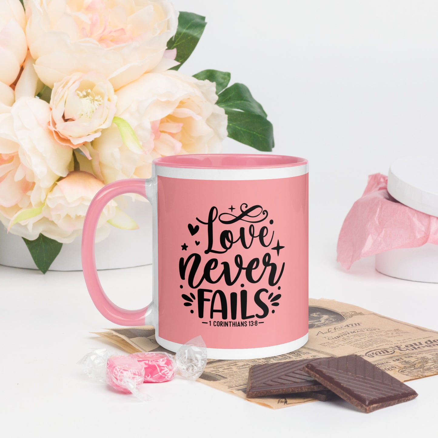 Love Never Fails Multi Color Mug