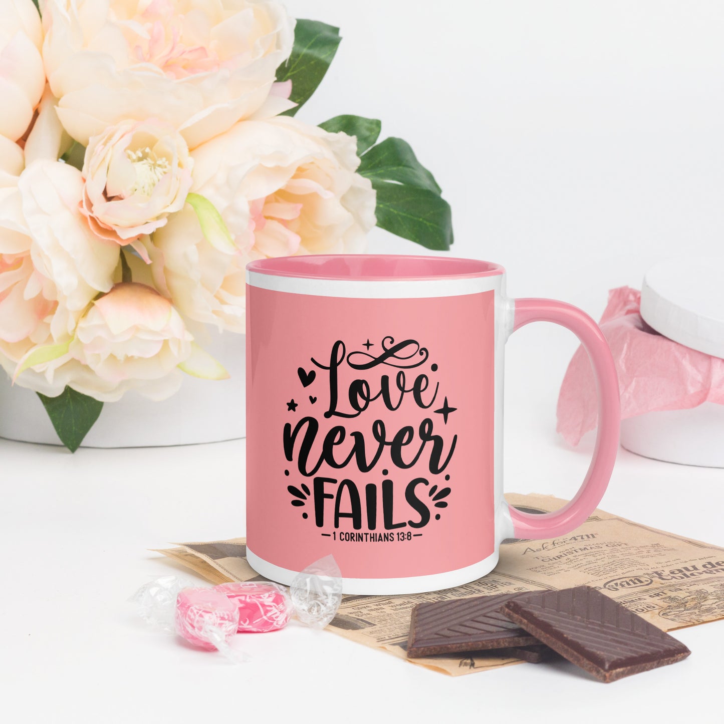 Love Never Fails Multi Color Mug
