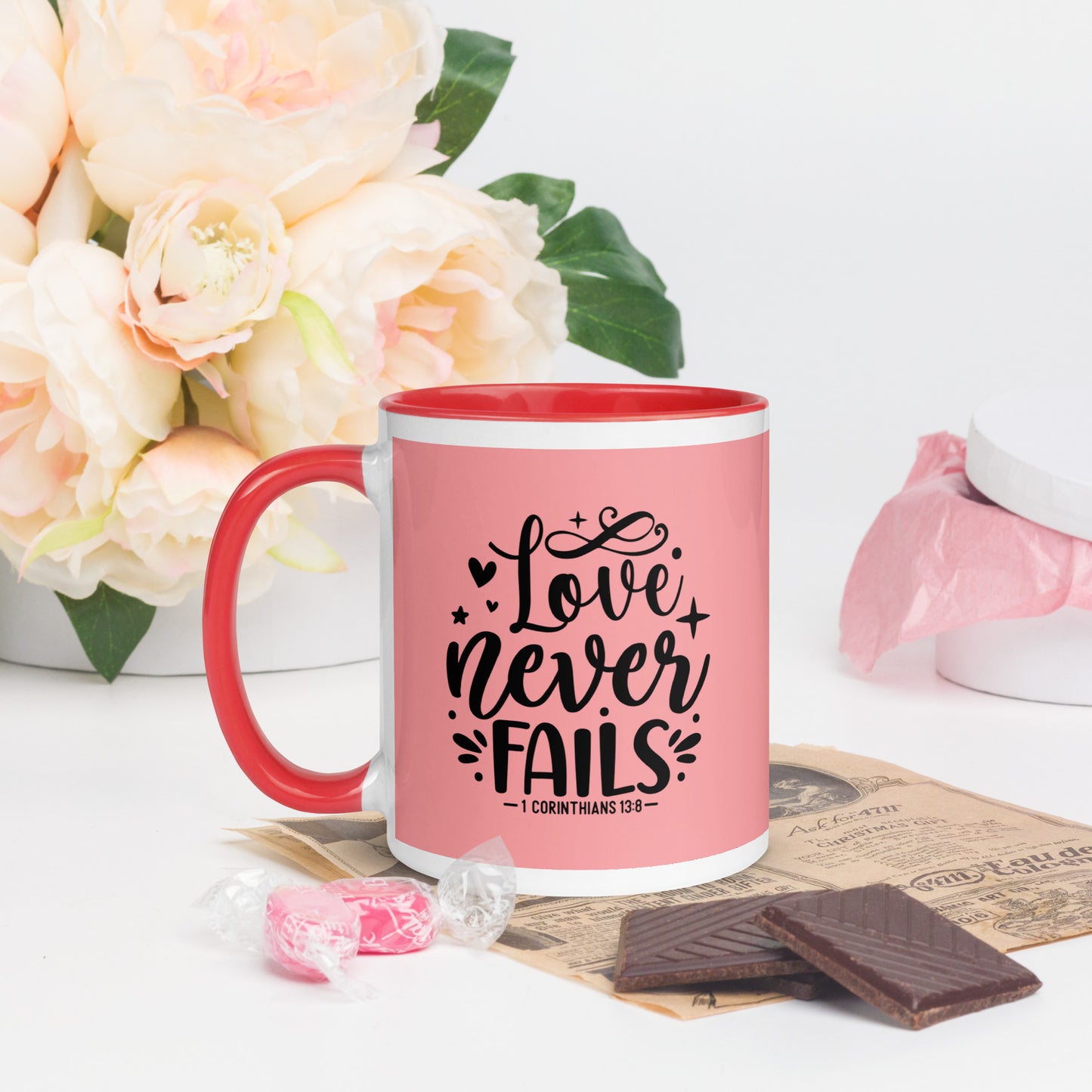 Love Never Fails Multi Color Mug