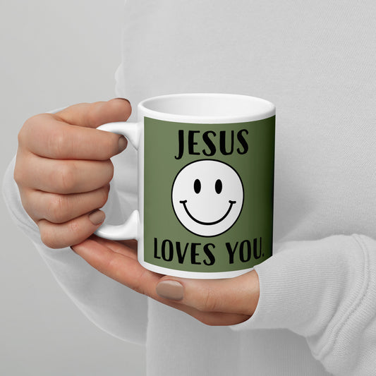 Jesus Loves You Smiley Mug