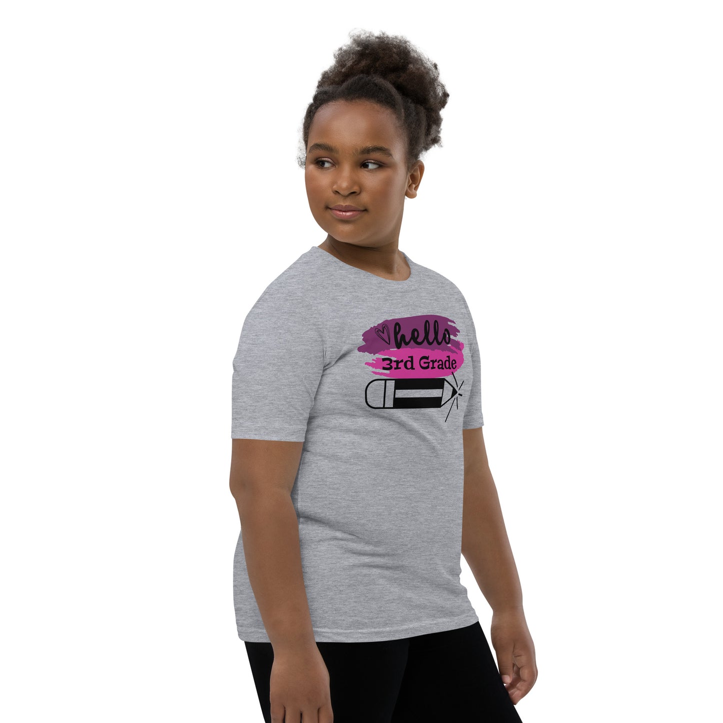 Hello 3rd Grade Pink Youth Short Sleeve T-Shirt