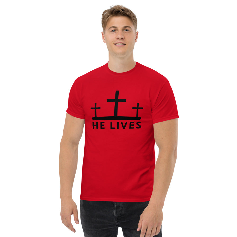 He Lives Cross Men's Heavyweight T-Shirt