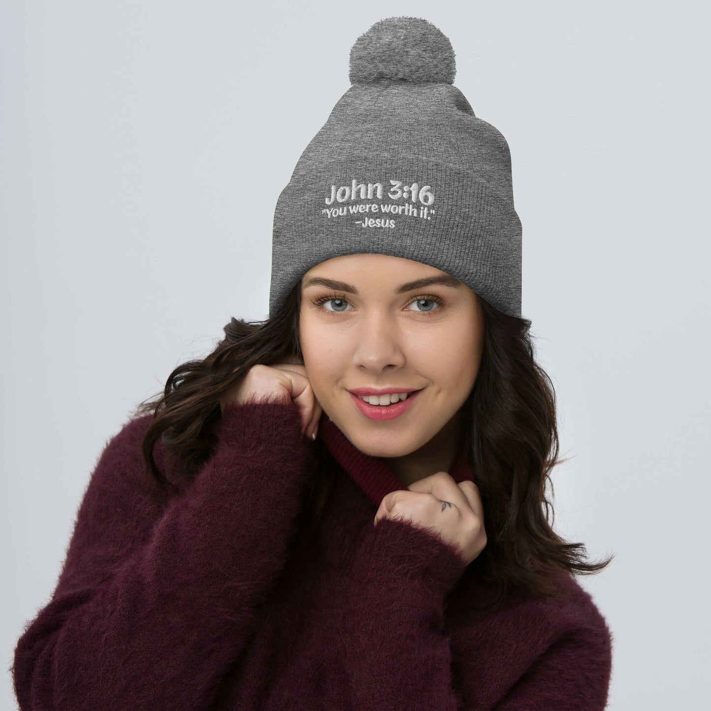 John 3:16 Pom-Pom Beanie