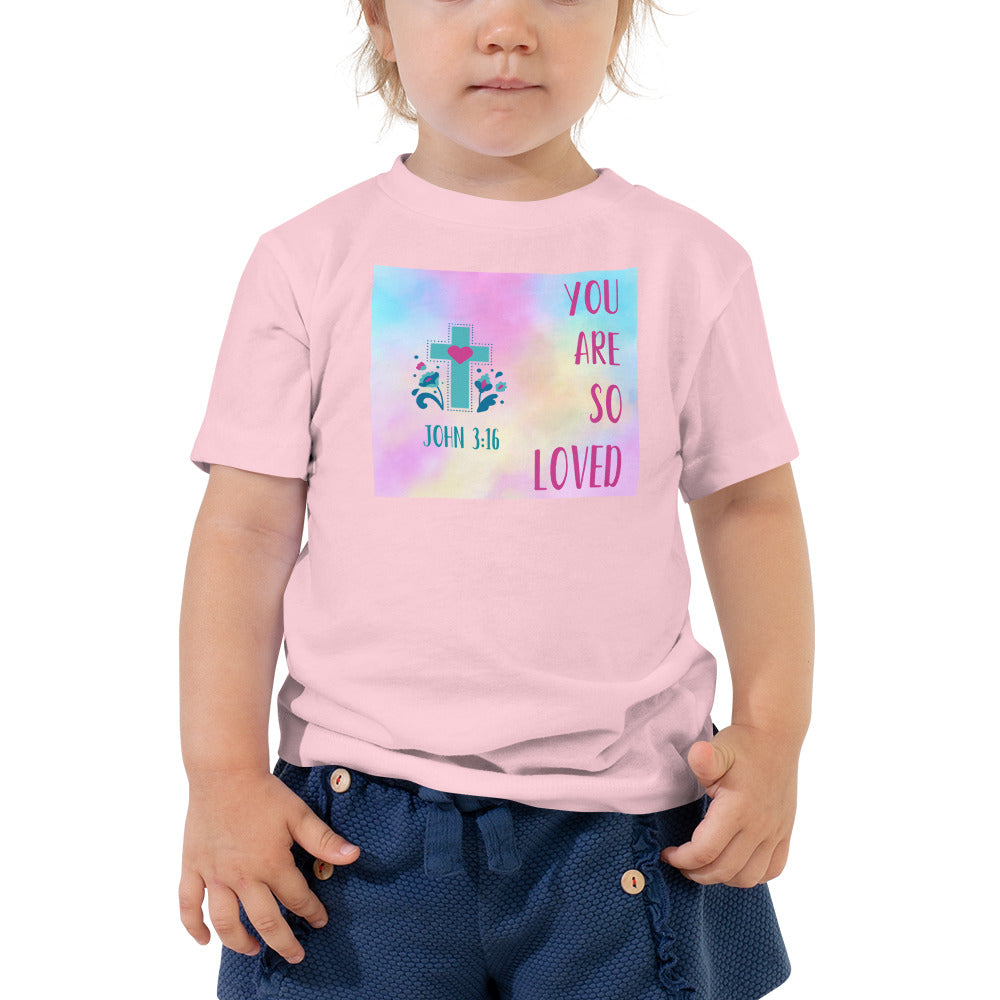 Toddler Girl Short Sleeve So Loved Cross T-Shirt