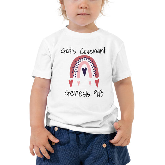 Toddler Girl Short Sleeve God's Covenant Rainbow T-Shirt