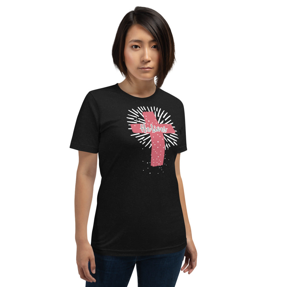 He Lives Cross Short-Sleeve Women's T-Shirt