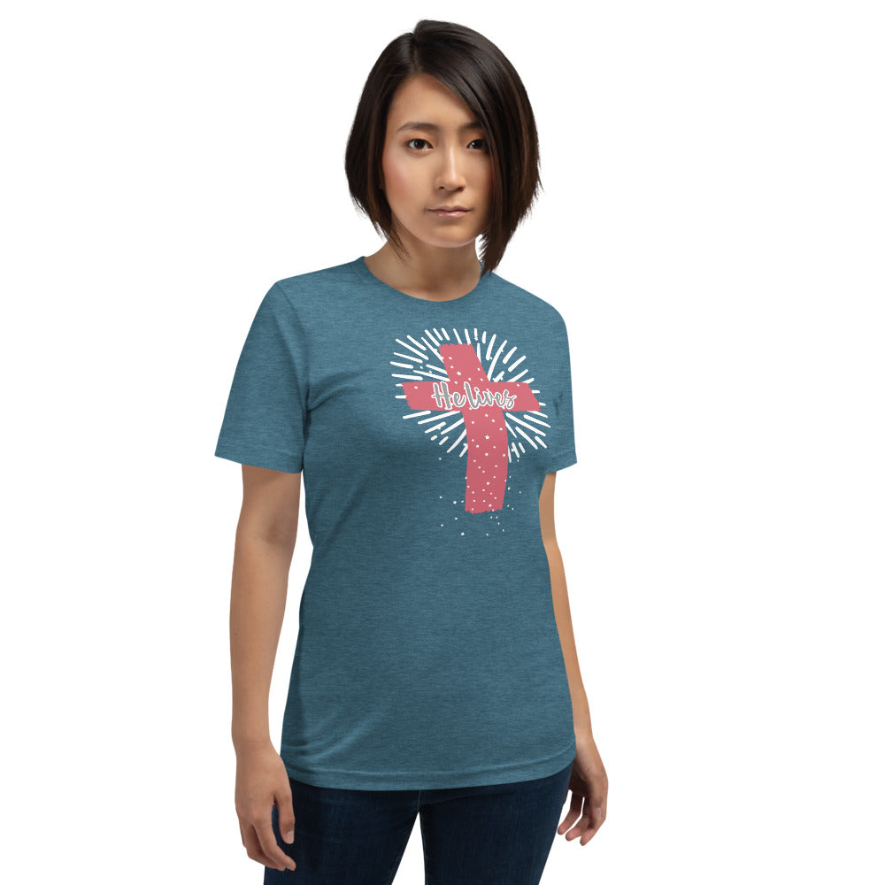 He Lives Cross Short-Sleeve Women's T-Shirt
