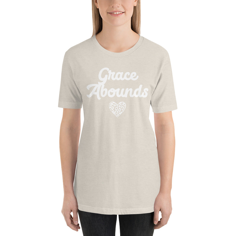 Women's Short Sleeve Grace Abounds Cheetah Heart T-shirt
