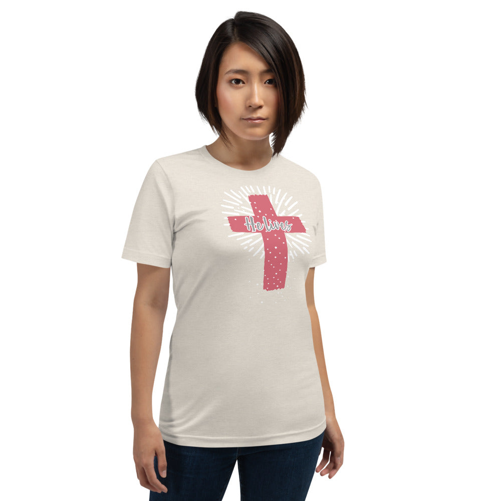 He Lives Cross Short-Sleeve Women's T-Shirt
