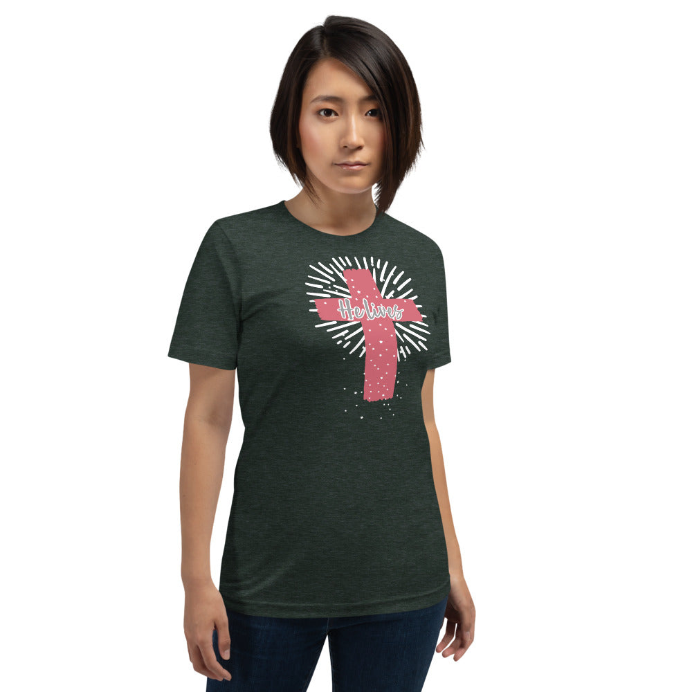 He Lives Cross Short-Sleeve Women's T-Shirt