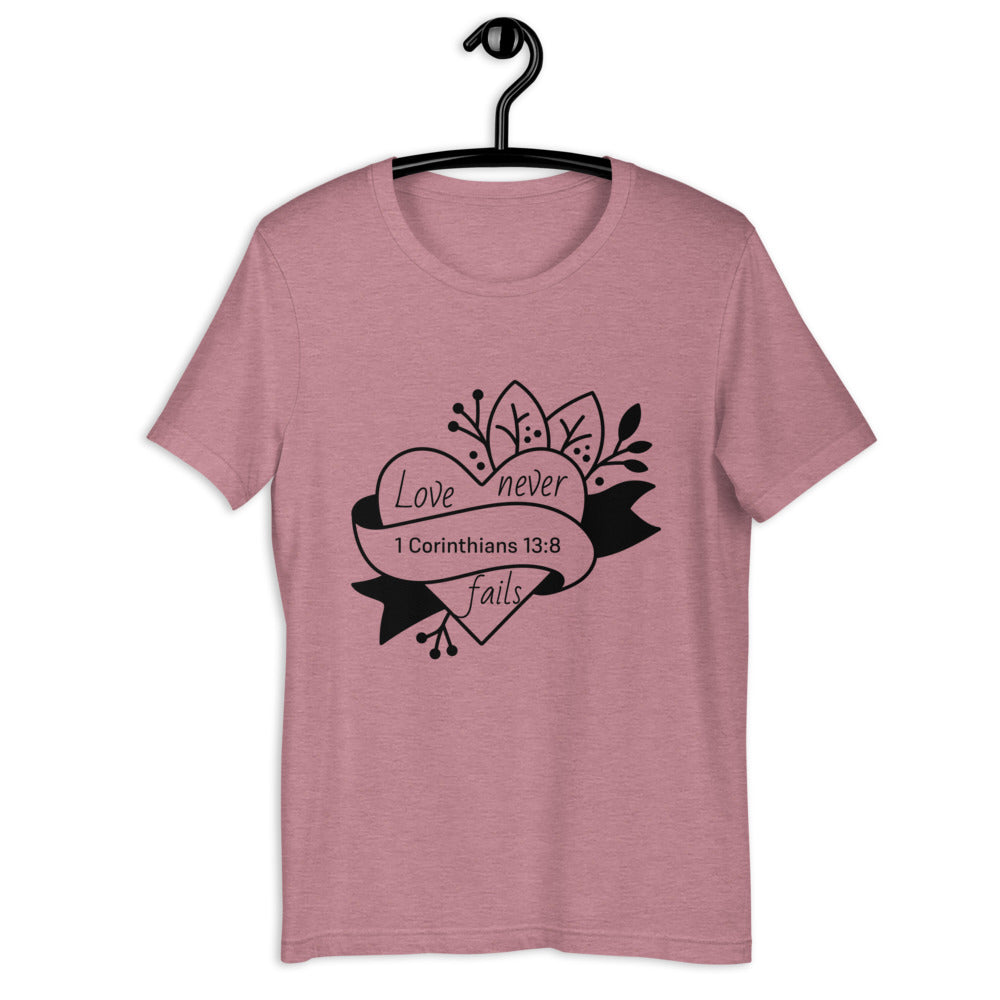 Love Never Fails Short-Sleeve Women's T-Shirt