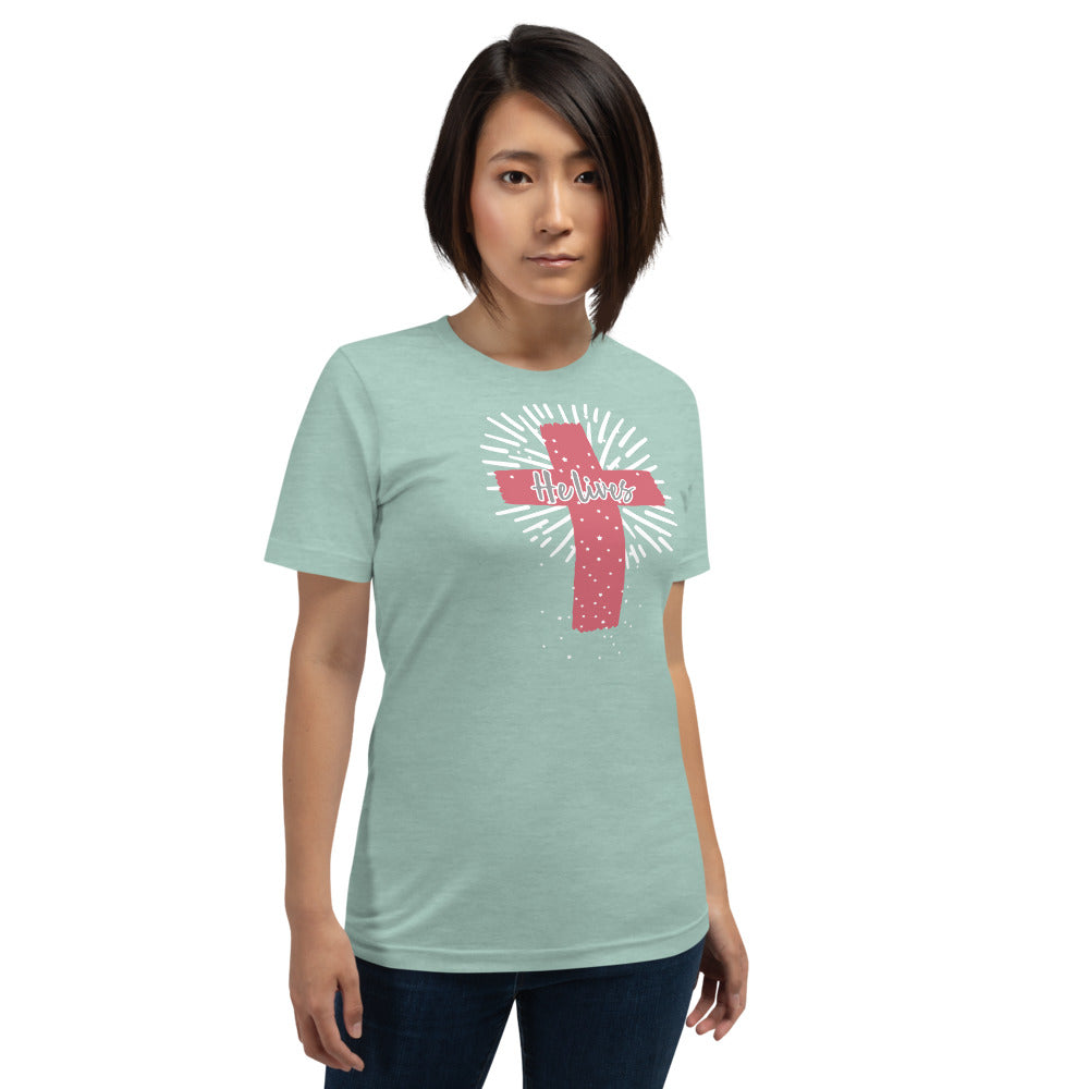He Lives Cross Short-Sleeve Women's T-Shirt